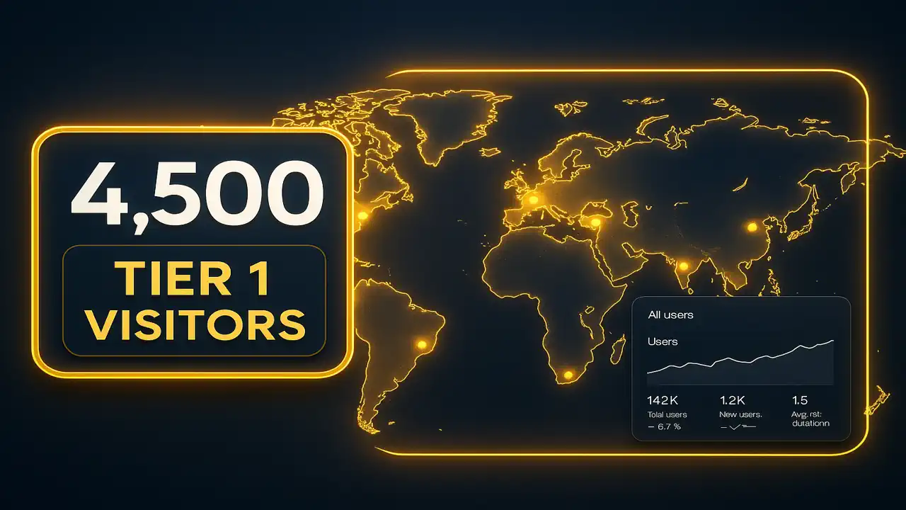 Buy Real Human Tier 1 Website Traffic: 4500 Premium Traffic
